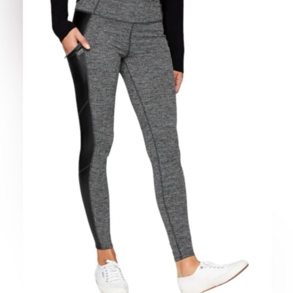 Athleta XS Herringbone High Rise Leggings Pants Luxe Metro Drifter 0 2